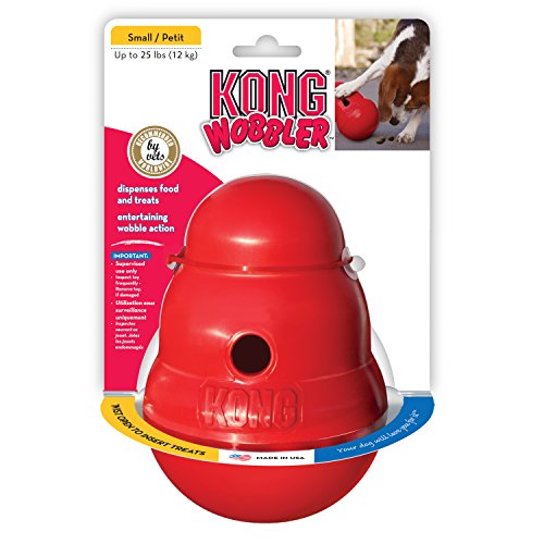 KONG - Wobbler - Dispensador de golosinas, Apto para lavavajillas - para Perros de Raza Pequeña