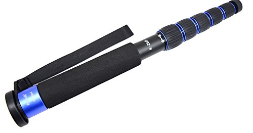 Koolehaoda Monopod de 6 secciones,   Palillo portable del monopod de la aleación de aluminio de la fotografía portable compacta, Max. Cargue 10kg / 22lbs, El tamaño plegable es solamente 38CM (azul)