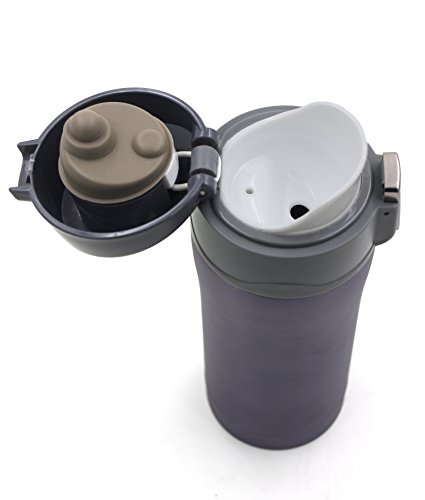 Kooyi Taza de café de viaje 250ml (8.5 Oz), Termo acero inoxidable BPA-free, 100% a prueba de fugas (Azul y púrpura)