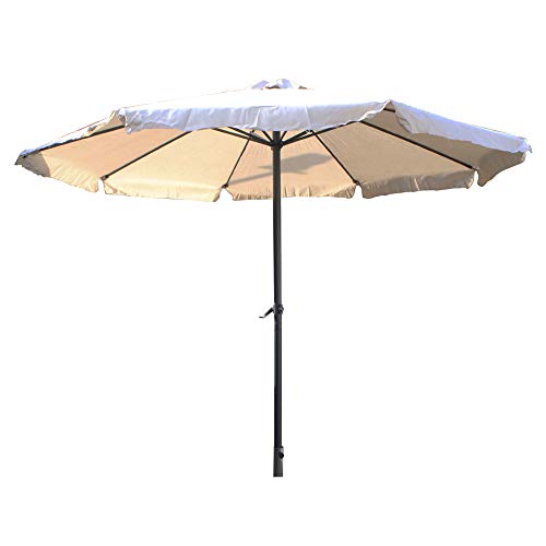 Kormax - Parasol Metal con Manivela, 3 Metros diámetro -Color Beige