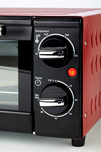 Korona 57000 Horno de pizza, 15 L, 1300 W, color negro/rojo