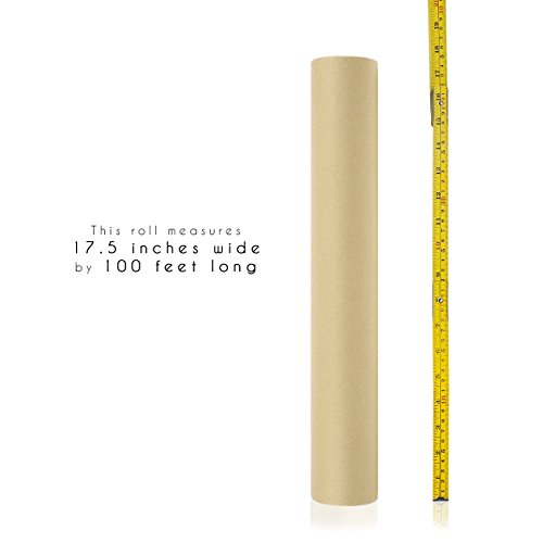 Kraft rollo de papel – para manualidades, regalos, embalaje envío – 100 pies de largo, marrón, 17,5 x 1200 cm