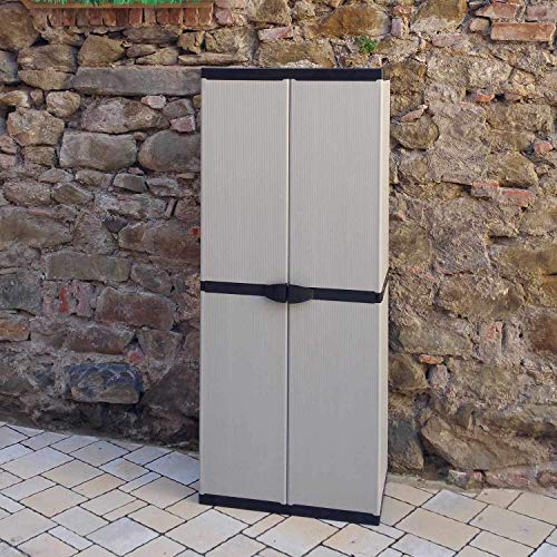 Kreher Mongardi - Gabinete Portascope, Color Gris/Negro, 68 x 39.5 x 168 cm