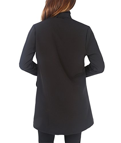 KRISP Blazer Mujer Largo Boyfriend Chaqueta Larga Elegante Talla Grande Boda, (Negro, XL), 5403-BLK-XL