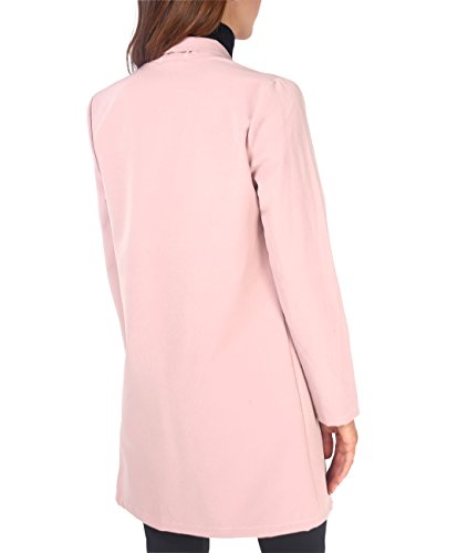 KRISP Blazer Mujer Largo Boyfriend Chaqueta Larga Elegante Talla Grande Boda, (Rosa, XS), 5403-PNK-XS