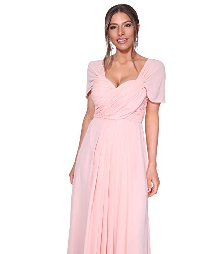 KRISP Vestido Fiesta Largo Talla Grande Boda Elegante Plisado Noche, (Rosa (4815), 48 EU (20 UK)), 4815-PNK-20, Rosa (4815), 48 EU (20 UK), 4815-PNK-20