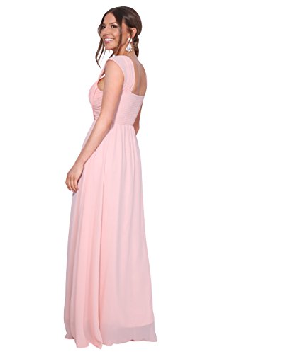 KRISP Vestido Fiesta Largo Talla Grande Boda Elegante Plisado Noche, (Rosa (4815), 48 EU (20 UK)), 4815-PNK-20, Rosa (4815), 48 EU (20 UK), 4815-PNK-20