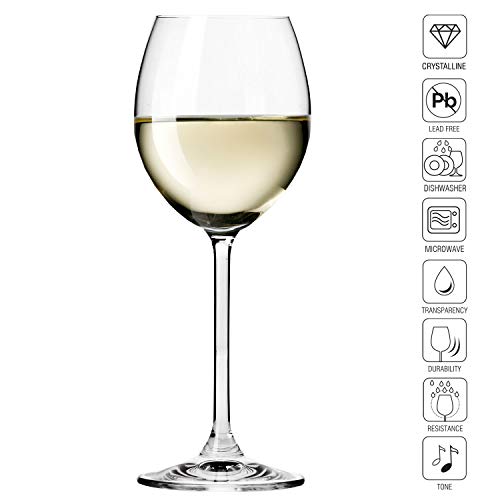Krosno Copas de Vino Blanco | Conjunto 6 Piezas | 250 ML | Venezia Collection Uso en Casa, Restaurante y en Fiestas | Apto para Microondas y Lavavajillas