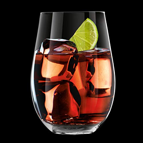 Krosno Copas de Vino Tinto sin Tallo | 580 ML | Harmony Collection | Vasos de Agua Jugo Highball Uso en Casa, Restaurante y en Fiestas | Apto para Microondas y Lavavajillas