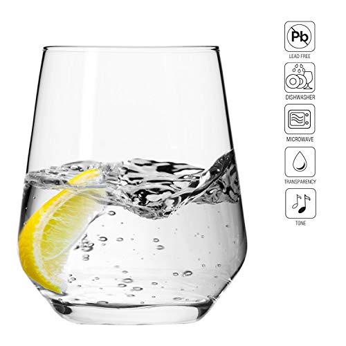 Krosno Vasos de Agua Jugo Tumbler | Conjunto de 12 Piezas | 400 ML | Splendour Collection Uso en Casa, Restaurante y en Fiestas | Apto para Microondas y Lavavajillas