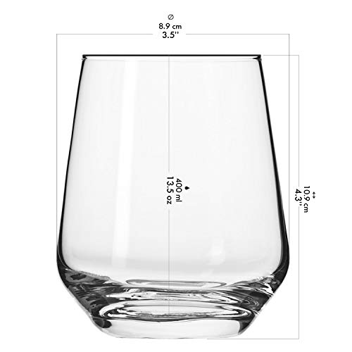 Krosno Vasos de Agua Jugo Tumbler | Conjunto de 6 Piezas | 400 ML | Splendour Collection Uso en Casa, Restaurante y en Fiestas | Apto para Microondas y Lavavajillas