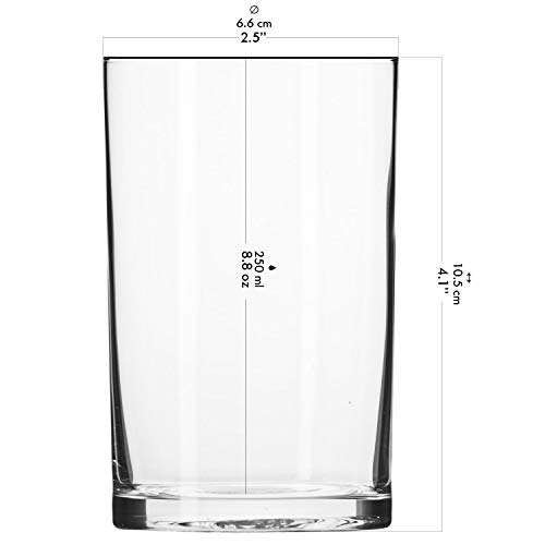 Krosno Vasos de Agua Té Café | Conjunto 6 Piezas | 250 ML | Basic Collection Uso en Casa, Restaurante y en Fiestas | Apto para Microondas y Lavavajillas