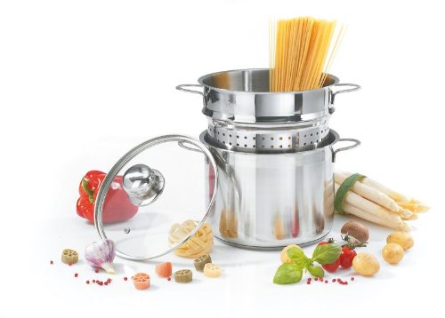 Krüger - Cazuela para Pasta (24 cm, Acero Inoxidable)