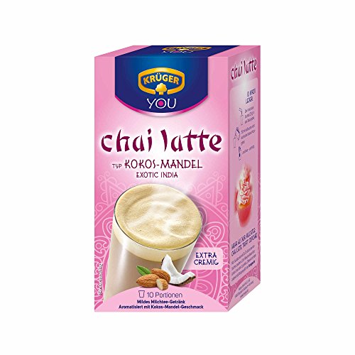 Krüger Chai Latte Exotic India, Coco de almendra, lávalo Leche Té tipos, 50 Mucha Bolsa