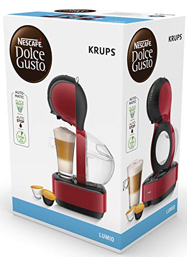 Krups Dolce Gusto Lumio KP1305 - Cafetera de cápsulas, 15 bares de presión, color rojo