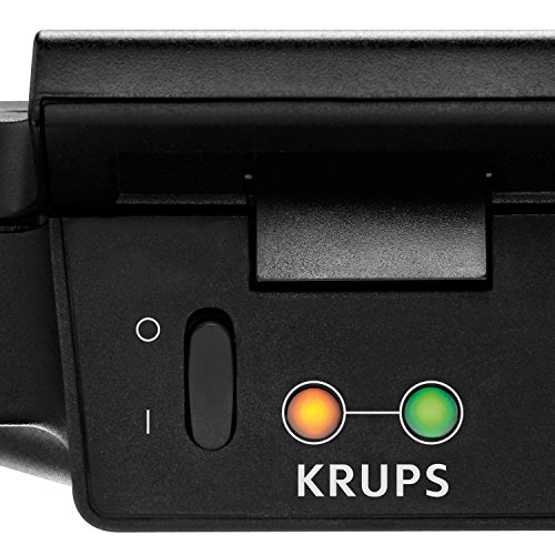 KRUPS F DK4 51 Sandwichera, 850 W, Revestimiento Antiadherente/Acero Inoxidable, Negro