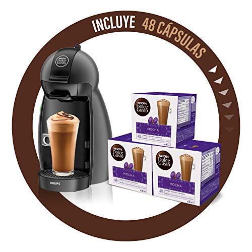 Krups KP100B Cafetera Dolce Gusto y NESCAFÉ Dolce Gusto, Mocha, Pack de 3 x 16 Cápsula