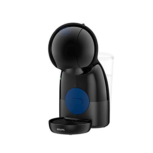 Krups Piccolo XS KP1A08 - Cafetera cápsulas Nestlé Dolce Gusto de 15 bares de presión y 1500 W potencia con depósito de 0.8 L, monodosis multibebidas frías y calientes, manual, compacta, negro y azul