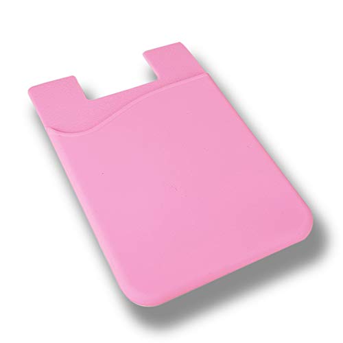 KSTORE365 Tarjetero Porta Tarjetas Adhesivo para Móviles De Silicona (Rosa Clarito)