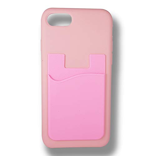 KSTORE365 Tarjetero Porta Tarjetas Adhesivo para Móviles De Silicona (Rosa Clarito)