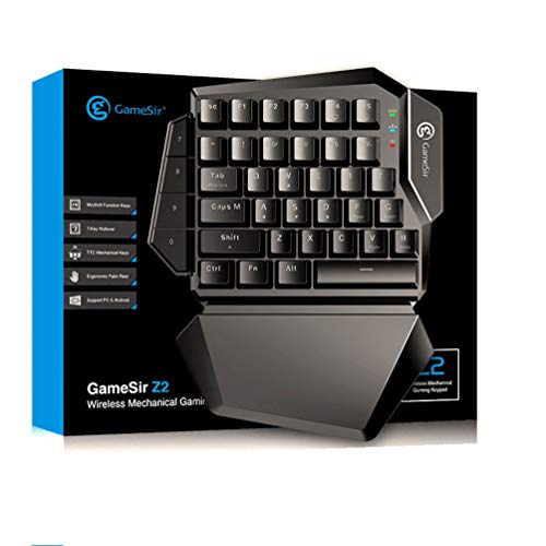 KUANDARMX Inalámbrico Teclado Gaming para Una Sola Mano Ergonomica Teclado Gaming De Una Mano Personalizable con Memoria Integrada, Teclas Y Macros Programables, Black