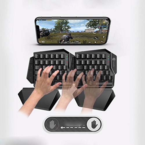 KUANDARMX Inalámbrico Teclado Gaming para Una Sola Mano Ergonomica Teclado Gaming De Una Mano Personalizable con Memoria Integrada, Teclas Y Macros Programables, Black