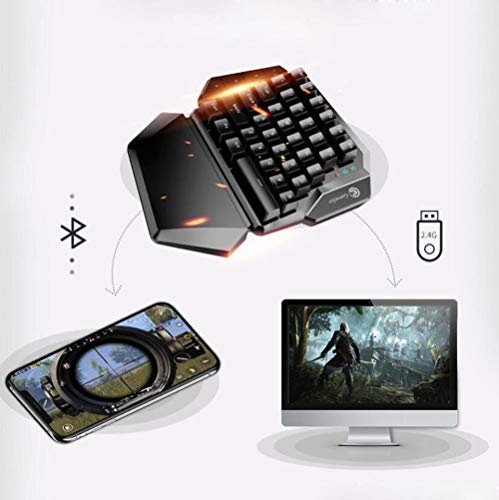 KUANDARMX Inalámbrico Teclado Gaming para Una Sola Mano Ergonomica Teclado Gaming De Una Mano Personalizable con Memoria Integrada, Teclas Y Macros Programables, Black