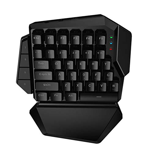 KUANDARMX Inalámbrico Teclado Gaming para Una Sola Mano Ergonomica Teclado Gaming De Una Mano Personalizable con Memoria Integrada, Teclas Y Macros Programables, Black