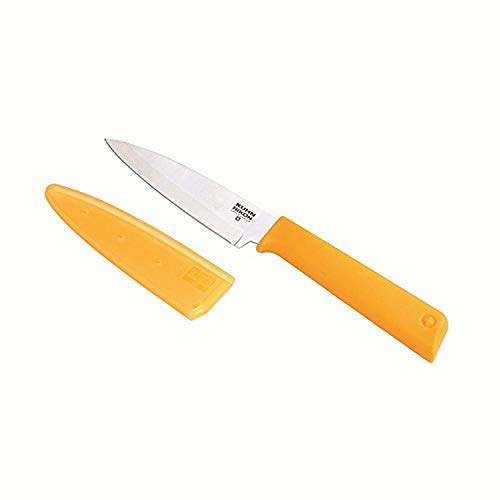 Kuhn Rikon Colori+ Classic - Cuchillo de pelar (acero inoxidable, 19,5 x 3 x 1,7 cm), color naranja