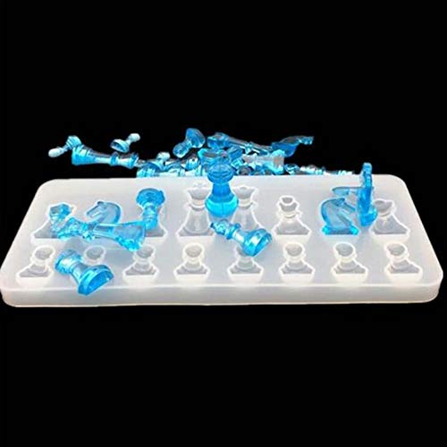 Kuizhiren1 Molde de silicona para fondant DIY, molde para manualidades, piezas de ajedrez, molde de silicona para hacer joyas, molde de epoxi, herramienta de manualidades hecha a mano