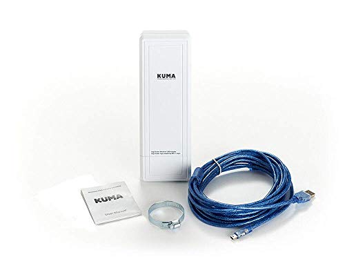 KUMA Antena Wi-Fi de Alta Potencia y Largo Alcance con Conector USB y Amplificador para caravanas, autocaravanas, Camiones, Furgonetas y Barcos