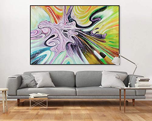 Kunstloft® Extravagante Cuadro al óleo 'Twisted Timelines' 180x120cm | Original Pintura XXL Pintado a Mano en Lienzo | Decoración Abstracto Colorido Imagen | Mural de Arte Moderno en una Pieza