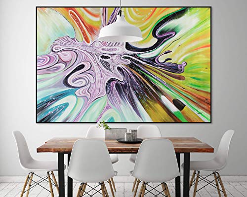 Kunstloft® Extravagante Cuadro al óleo 'Twisted Timelines' 180x120cm | Original Pintura XXL Pintado a Mano en Lienzo | Decoración Abstracto Colorido Imagen | Mural de Arte Moderno en una Pieza