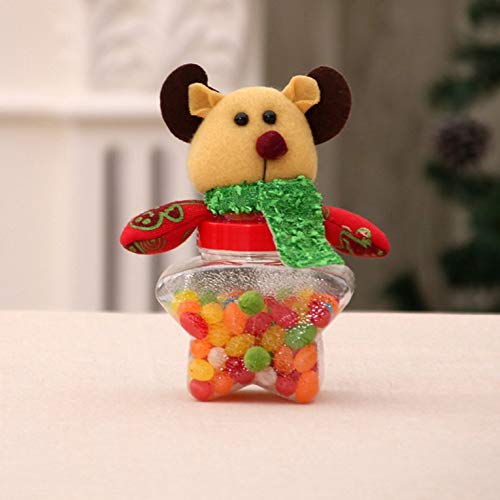 Kurphy Caja Mini Tarro de Dulces Papá Noel Muñeco de Nieve Tarro de Dulces Muñeca de Navidad Decoración navideña (sin azúcar)