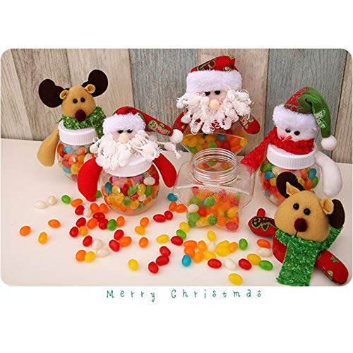 Kurphy Caja Mini Tarro de Dulces Papá Noel Muñeco de Nieve Tarro de Dulces Muñeca de Navidad Decoración navideña (sin azúcar)