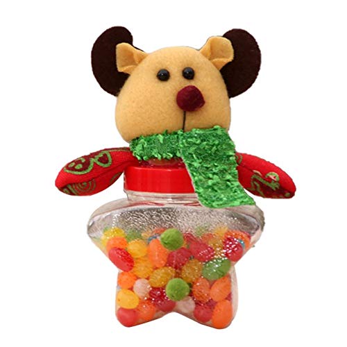 Kurphy Caja Mini Tarro de Dulces Papá Noel Muñeco de Nieve Tarro de Dulces Muñeca de Navidad Decoración navideña (sin azúcar)