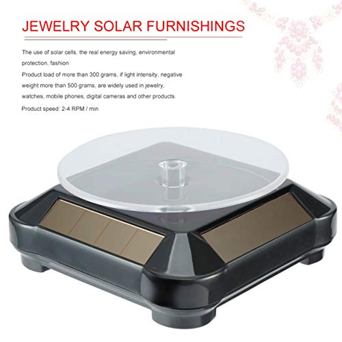 Kurphy Fashion Solar Showcase 360 ​​Turntable Automatic Rotary Jewelry Bisel Estuches y Pantallas Soporte para Collar Pulsera Reloj