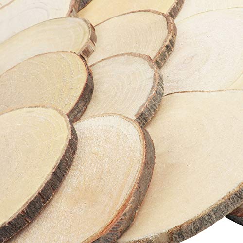 Kurtzy Discos de Madera Natural (Pack de 50) - Rodajas de Madera 6-7 cm de Diámetro 4-5 mm de Grosor - Troncos de Madera Sin Acabado para Manualidades, Decoración Bodas y Adornos de Navidad