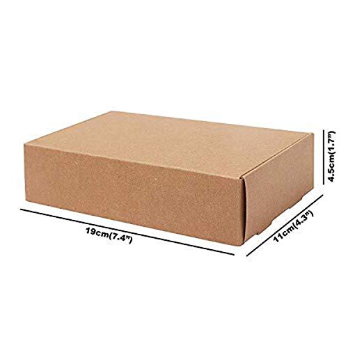 Kurtzy Kraft Papel Cajas de Regalo (Pack de 10) -19 x 11 x 4,5cm Marrón Cajas de Presentación en Empaque Plano para Fiestas, DIY, Bodas, Pasteles, Joyas - Cajas del favor Regalos para Hogar y Tiendas