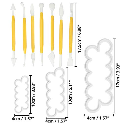 Kurtzy Set Utensilios de Repostería para Decorar Pasteles (84 Piezas) - Moldes Fondant (Tamaños Variados) Kit Reposteria Herramientas Modelado, Letras, Números para Sugracraft, Galletas y Chocolates