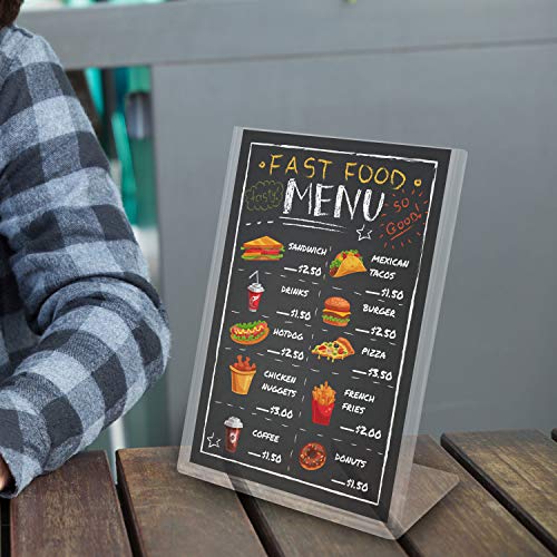 Kurtzy Titular de Menú (6 Pack) - A4 Acrílico Menu Soporte - Transparente Soporte para Cartel Ideal para Anuncio, Restaurantes, Marcos de fotos, Documentos y Menú