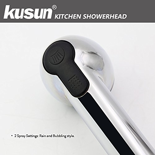 Kusun ® Recambio 2 modos de rociador de ducha Tire de la cabeza del surtidor Acabado cromado para Grifo del mezclador del fregadero del baño de cocina KT088C-H