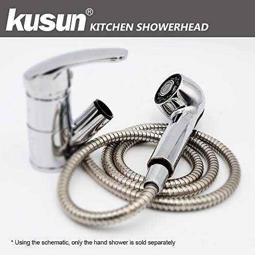 Kusun ® Recambio 2 modos de rociador de ducha Tire de la cabeza del surtidor Acabado cromado para Grifo del mezclador del fregadero del baño de cocina KT088C-H