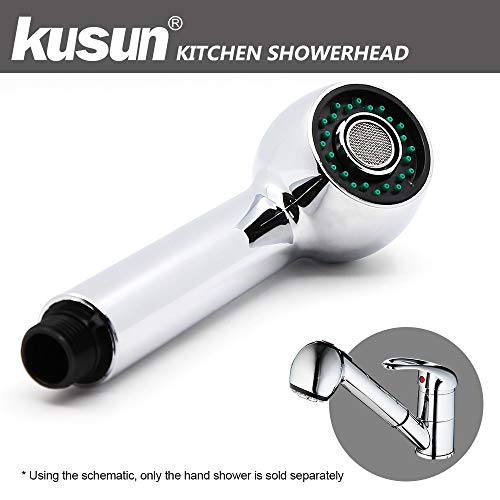 Kusun ® Recambio 2 modos de rociador de ducha Tire de la cabeza del surtidor Acabado cromado para Grifo del mezclador del fregadero del baño de cocina KT088C-H