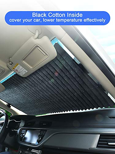 Kwak's Parasol Automática Plegable para el Coche Bloqueador de Rayos Solares Potente Ventosa Protección Solar para Enfriar el Coche Sombrilla Telescópica del Parabrisas del Coche(70 cm)