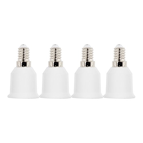 kwmobile 4X Casquillos de lámpara - Adaptador conversor de Montura E14 a Casquillo E27 - Zócalos para lámparas LED halógenas y de Ahorro