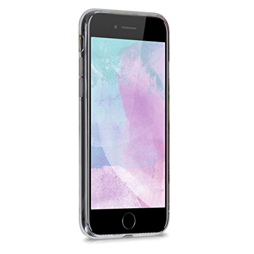 kwmobile Funda Compatible con Apple iPhone 7/8 / SE (2020) - Carcasa de TPU y Flores y Formas geométricas en Oro Rosa/Rosa Claro/Azul Claro