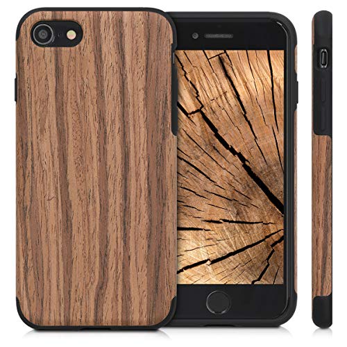 kwmobile Funda Compatible con Apple iPhone 7/8 / SE (2020) - Carcasa Protectora Trasera para teléfono móvil Inteligente de Madera - Natural marrón