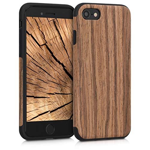 kwmobile Funda Compatible con Apple iPhone 7/8 / SE (2020) - Carcasa Protectora Trasera para teléfono móvil Inteligente de Madera - Natural marrón