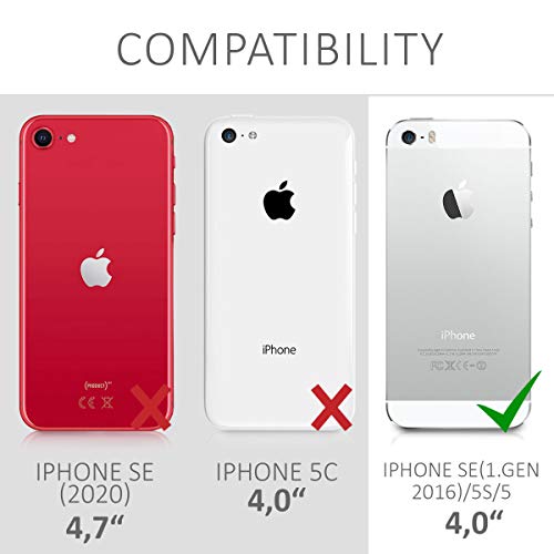 kwmobile Funda Compatible con Apple iPhone SE (1.Gen 2016) / 5 / 5S - Carcasa de TPU para móvil - Cover Trasero en Rojo Mate